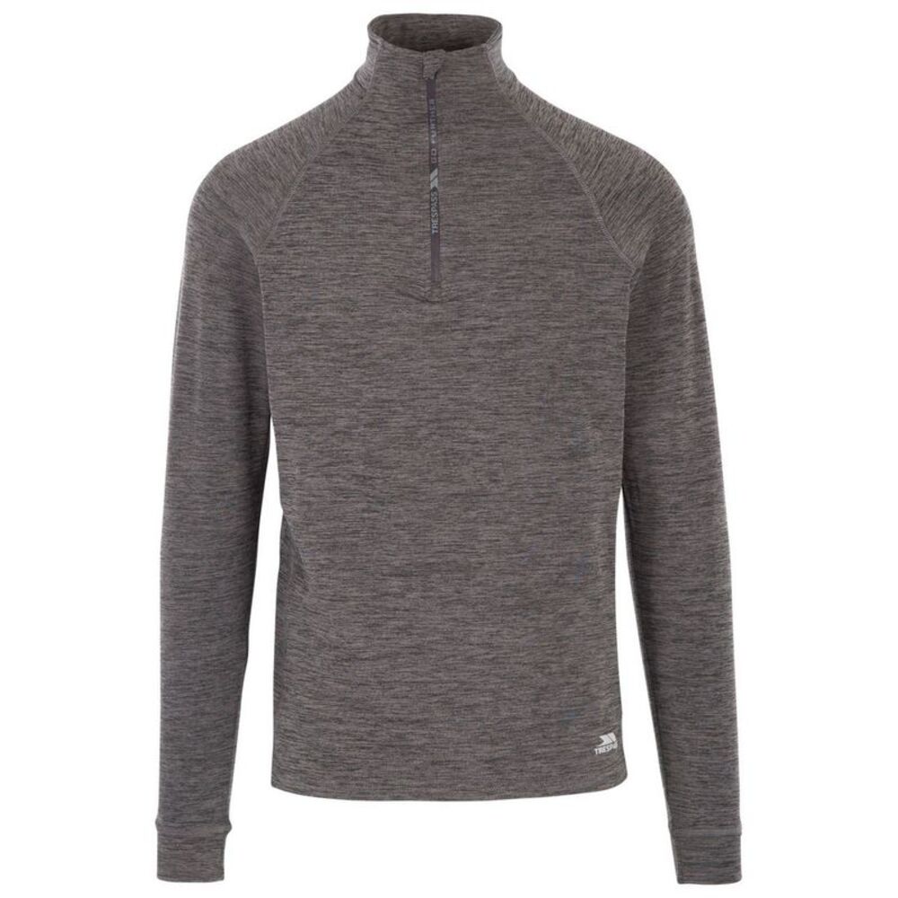 Trespass Mens Harold Half Zip Fleece Top / Black Marl